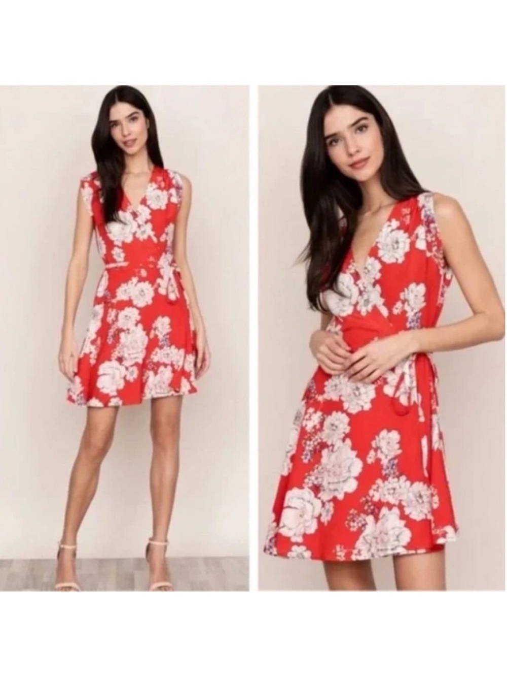 Yumi Kim Soho Mixer Silk Red Floral Wrap Dress - Women’s XS